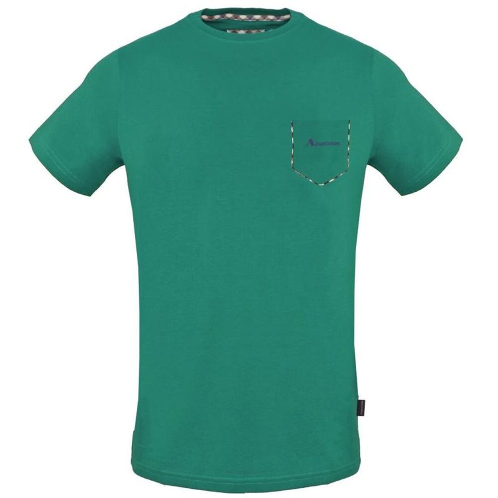 Aquascutum Mens Check Pocket T-Shirt / Green